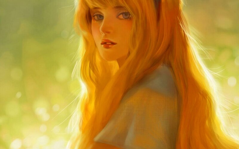 Blonde Woman in Sunlight — Yellow