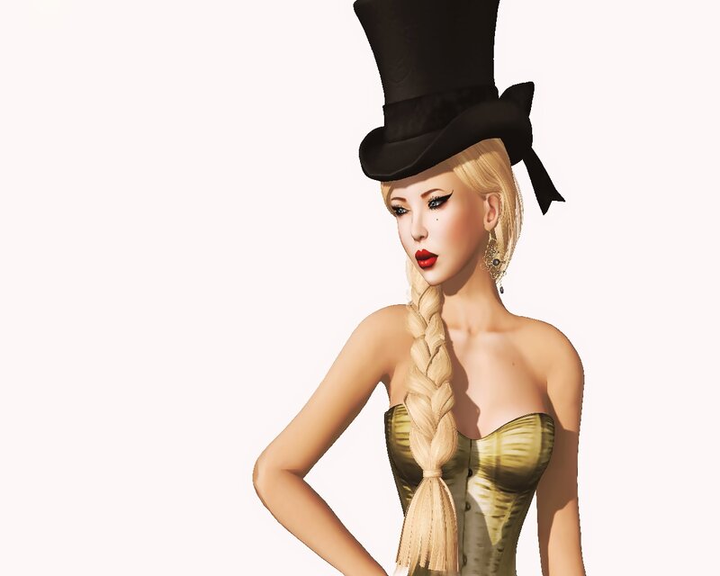 Blonde Woman in Top Hat — Black