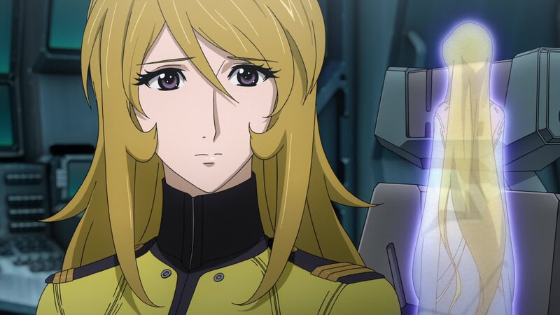 Blonde Woman in Uniform — Yellow, Serious
