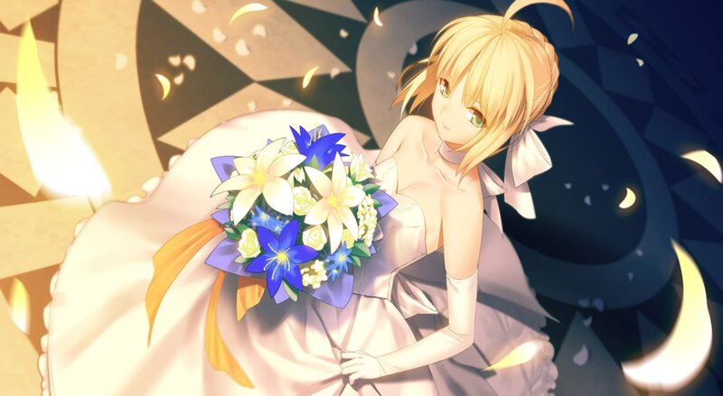 Blonde Woman in Wedding Dress — White, Serene, Night