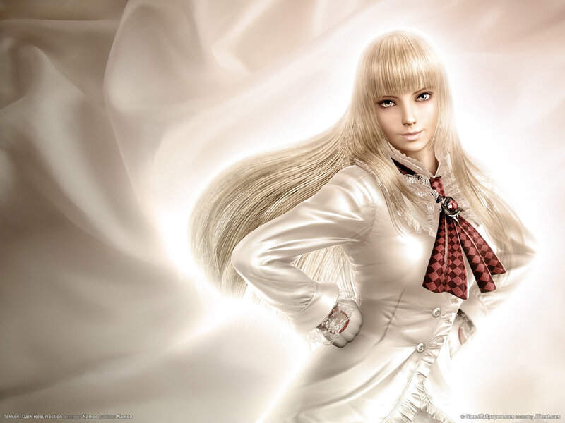 Blonde Woman in White Dress — Dramatic, Digital Art