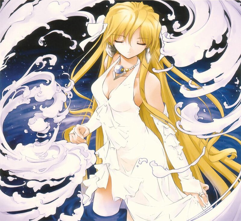 Blonde Woman in White Dress — Dramatic, Night