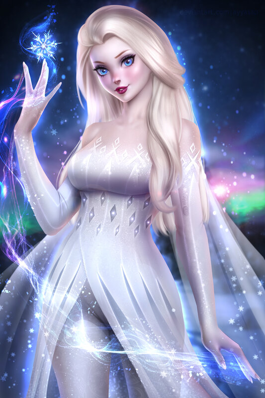 Blonde Woman in White Dress — Magical, Night