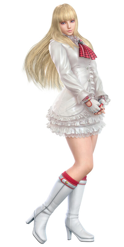Blonde Woman in White Dress — Neutral, 3d Render, Long Hair, Boots