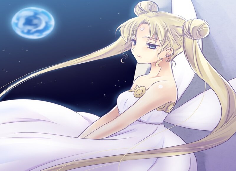 Blonde Woman in White Dress — Serene, Night