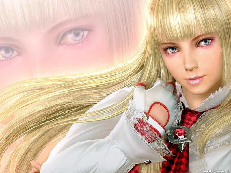 Blonde Woman in White Gloves