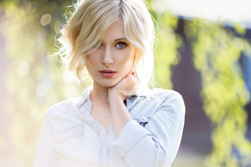 Blonde Woman in White Shirt — Serene, Afternoon