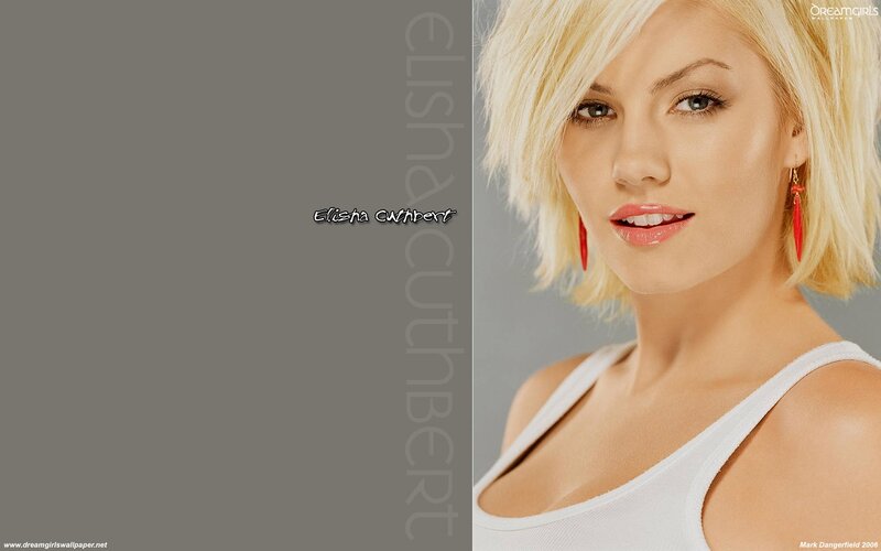 Blonde Woman in White Top — Gray