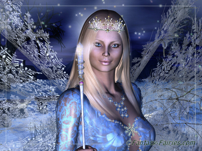 Blonde Woman in Winter — Blue