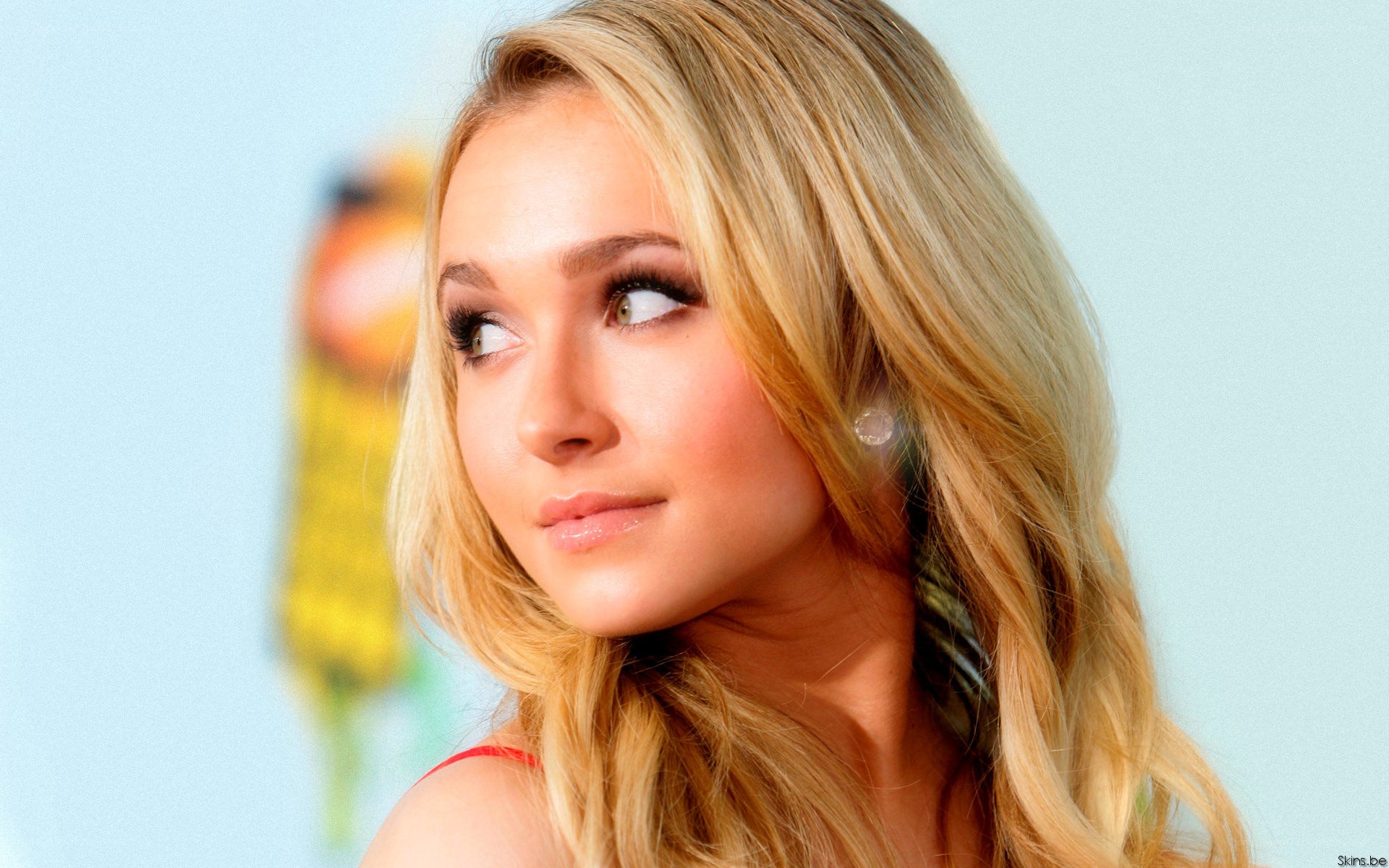 blonde woman looking away