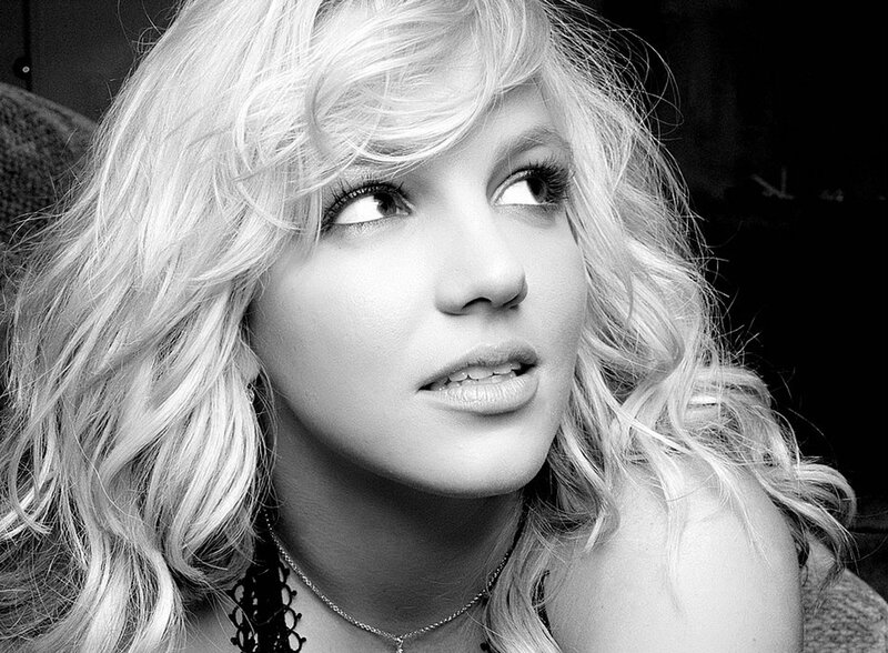 Blonde Woman Looking Up — Black