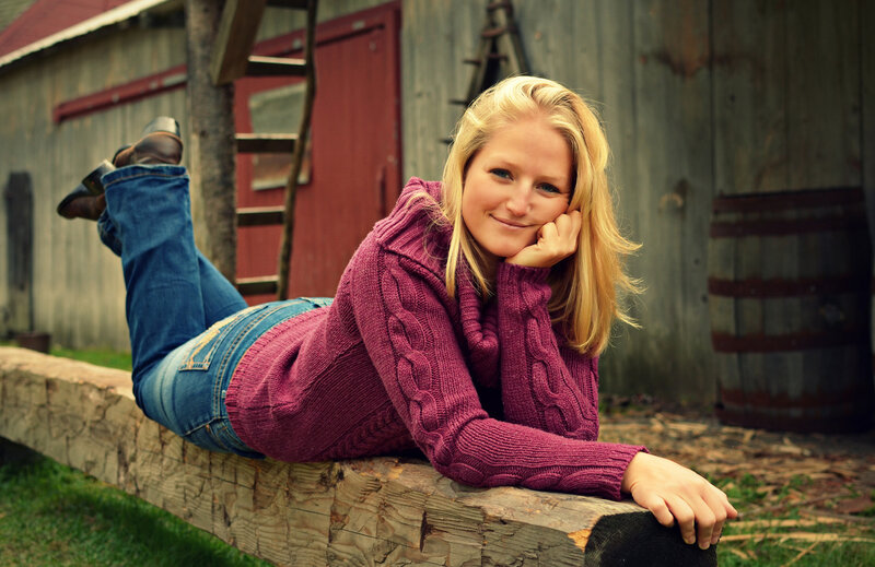 Blonde Woman Lying Down — Purple, Relaxed
