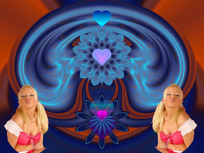 Blonde Woman Making Kiss