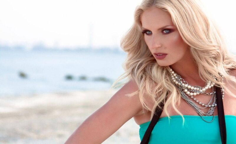 Blonde Woman on Beach — Blue, Serene