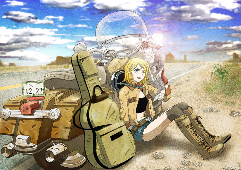 Blonde Woman on Roadside
