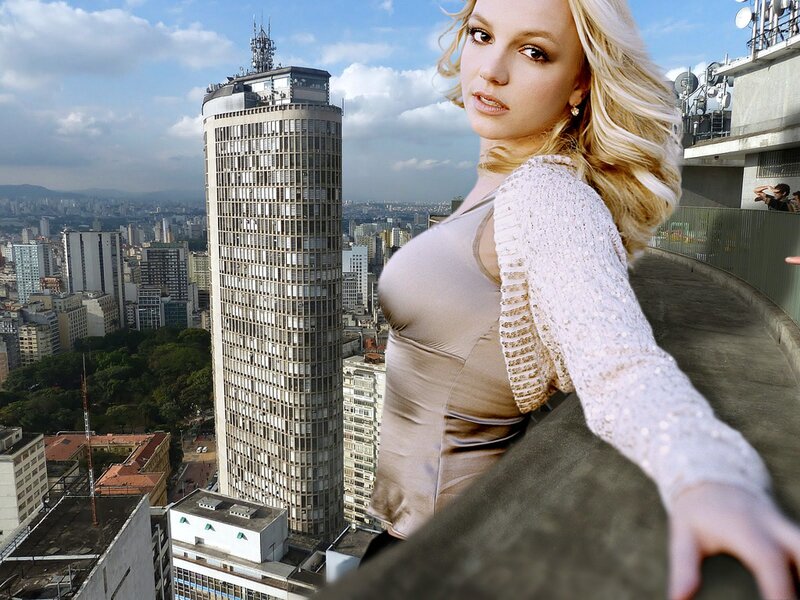 Blonde Woman on Rooftop — Blue