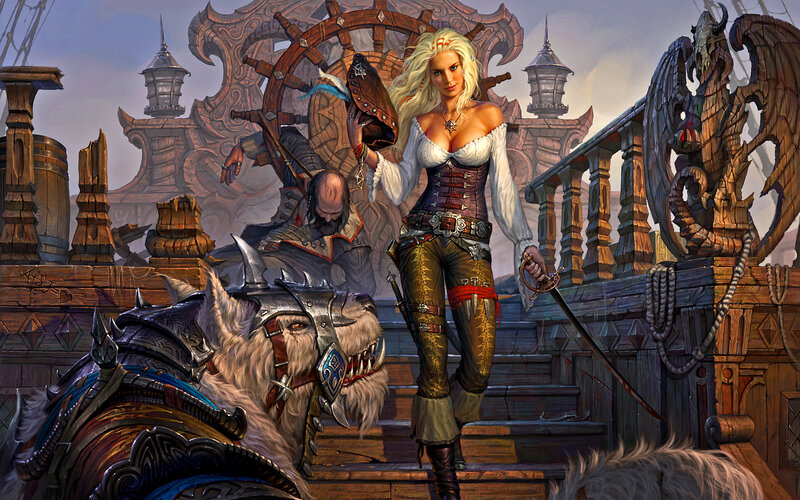 Blonde Woman on Ship — Brown