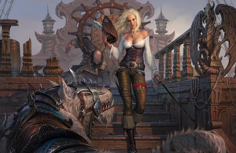 Blonde Woman on Ship — White