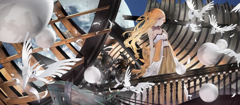 Blonde Woman on Shipwreck