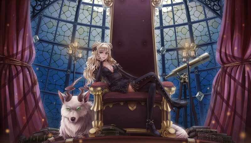Blonde Woman on Throne — Purple