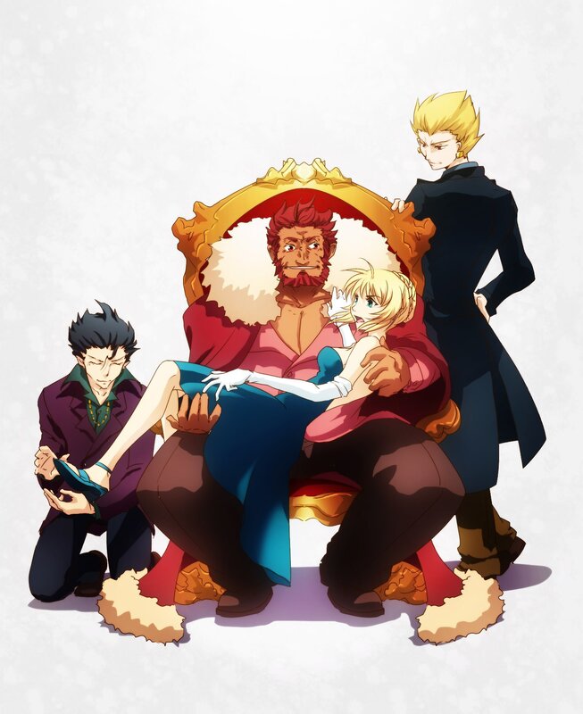 Blonde Woman on Throne — Red, Dramatic, Anime