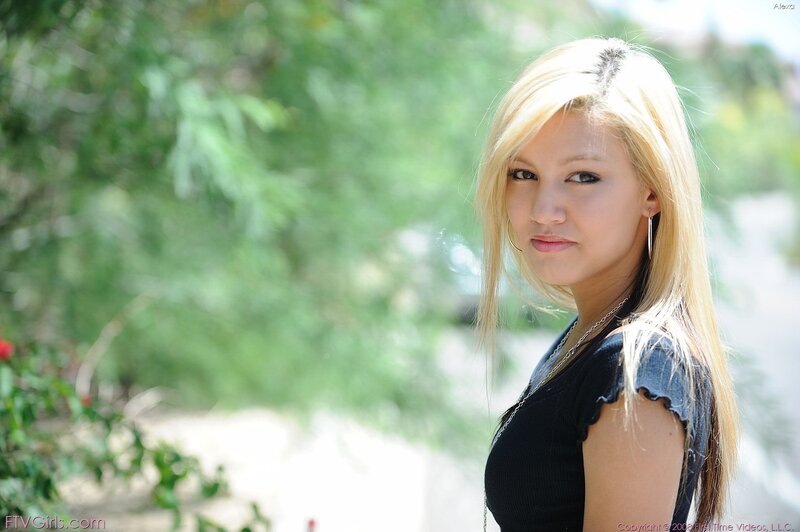 blonde woman outdoors