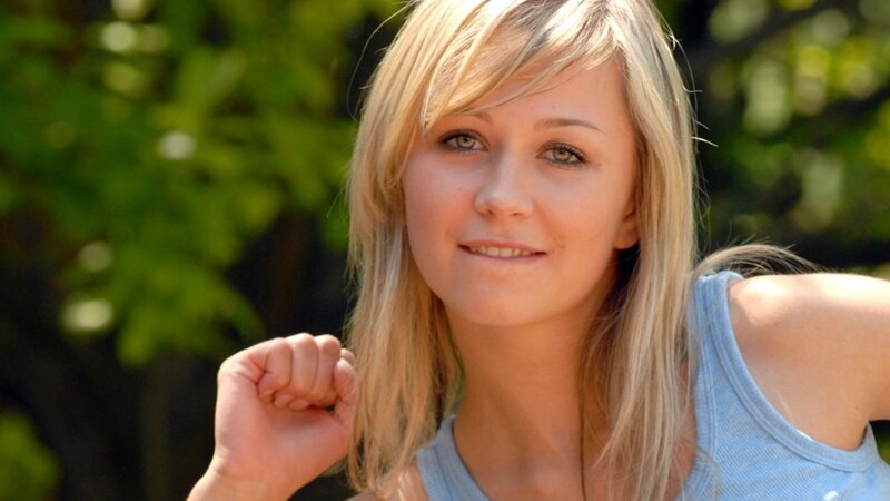 blonde woman outdoors