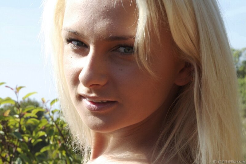 blonde woman outdoors