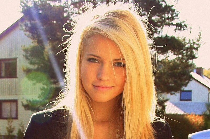 Blonde Woman Outdoors — Bright, Afternoon, Photograph