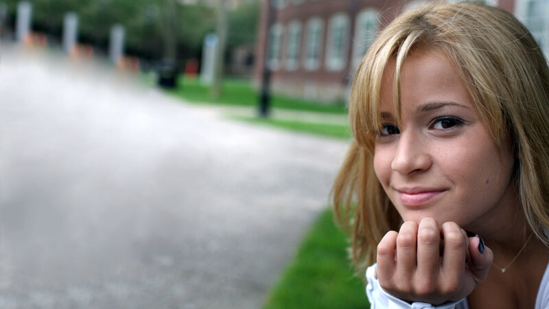 Blonde Woman Outdoors — Brown