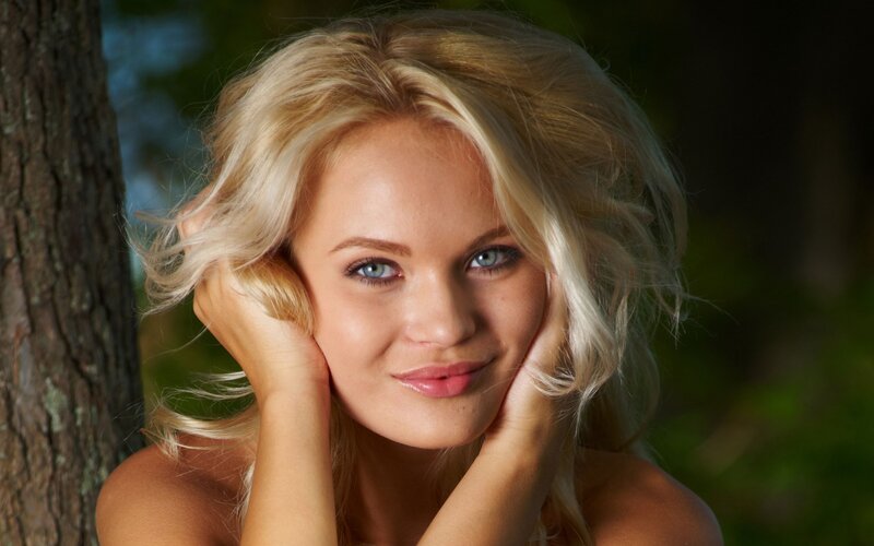 Blonde Woman Outdoors — Calm, Afternoon, Photograph