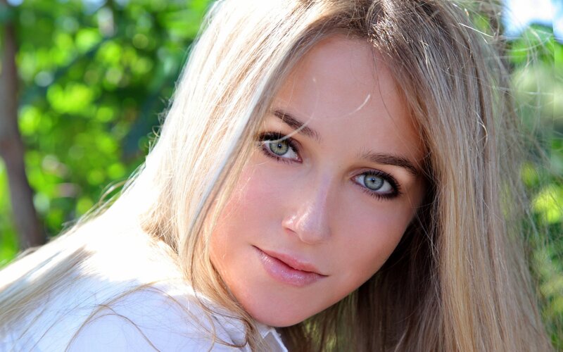 Blonde Woman Outdoors — Serene, Afternoon, Photograph