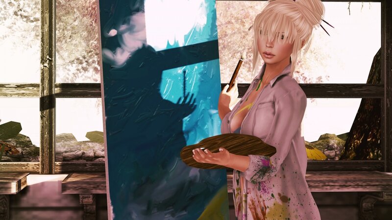 Blonde Woman Painting
