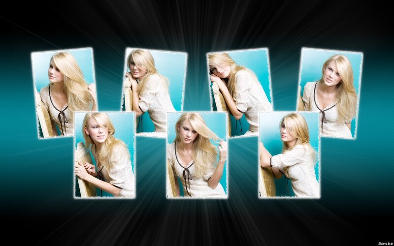 Blonde woman photo collage