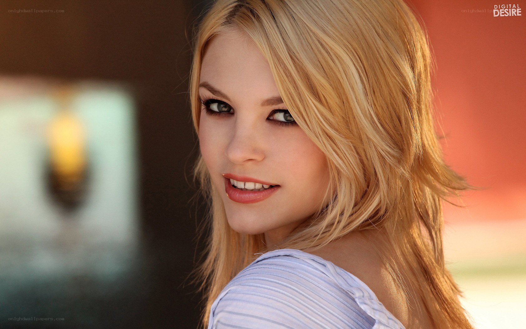 blonde woman smiling