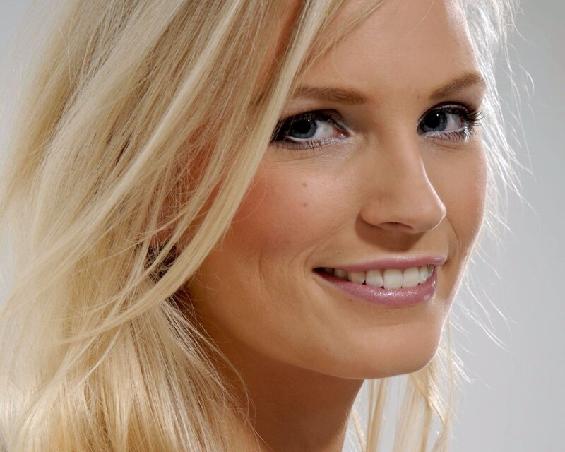 blonde woman smiling
