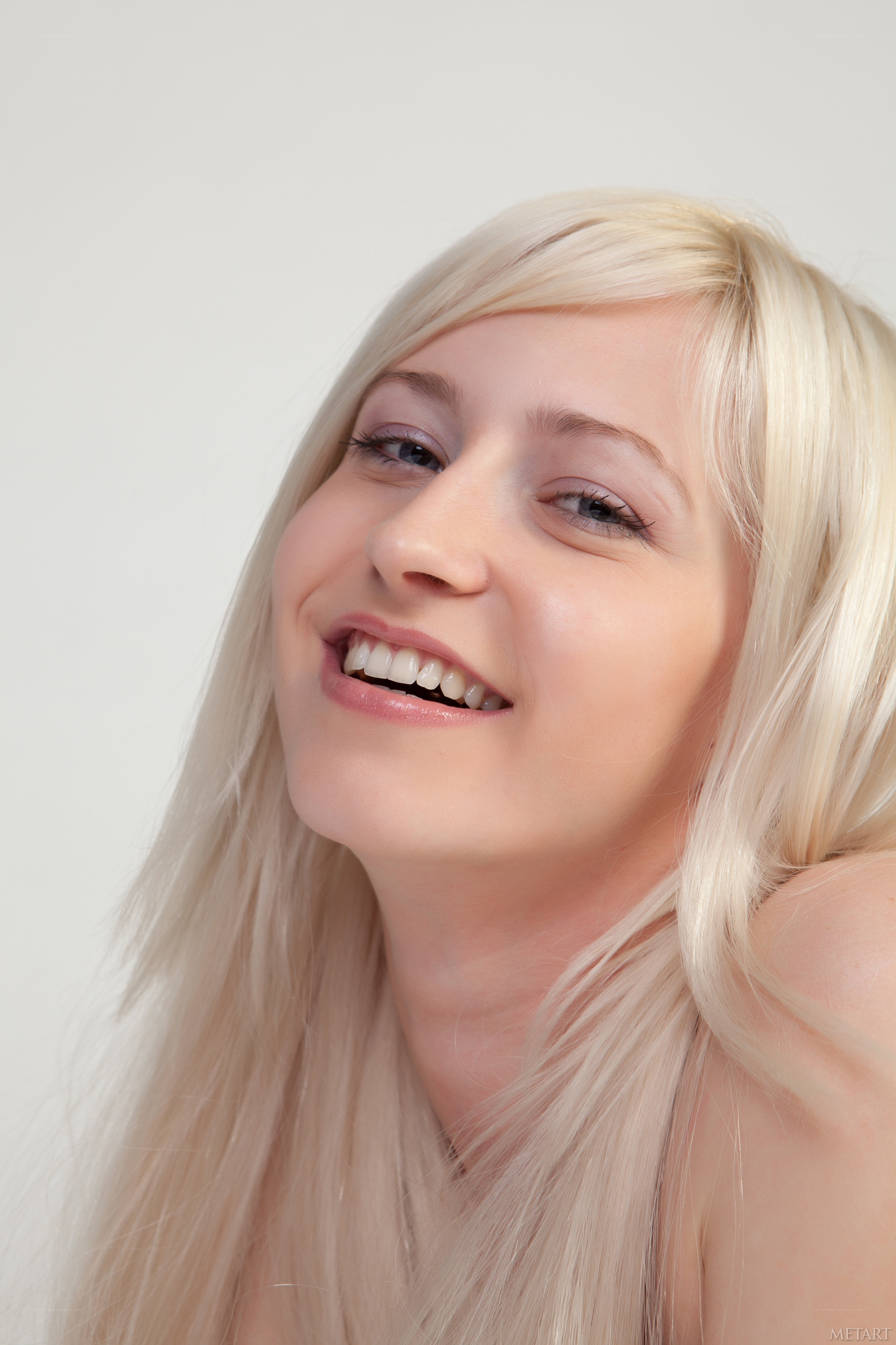 blonde woman smiling