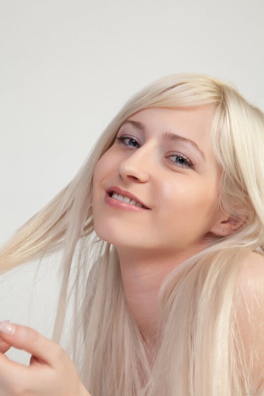 blonde woman smiling