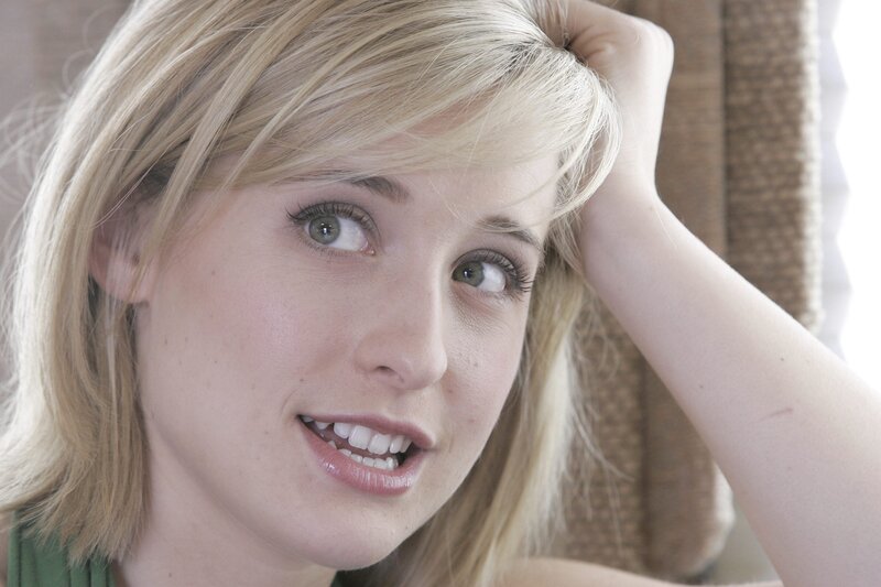 blonde woman smiling