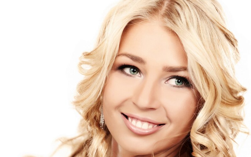 blonde woman smiling