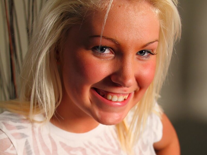 blonde woman smiling