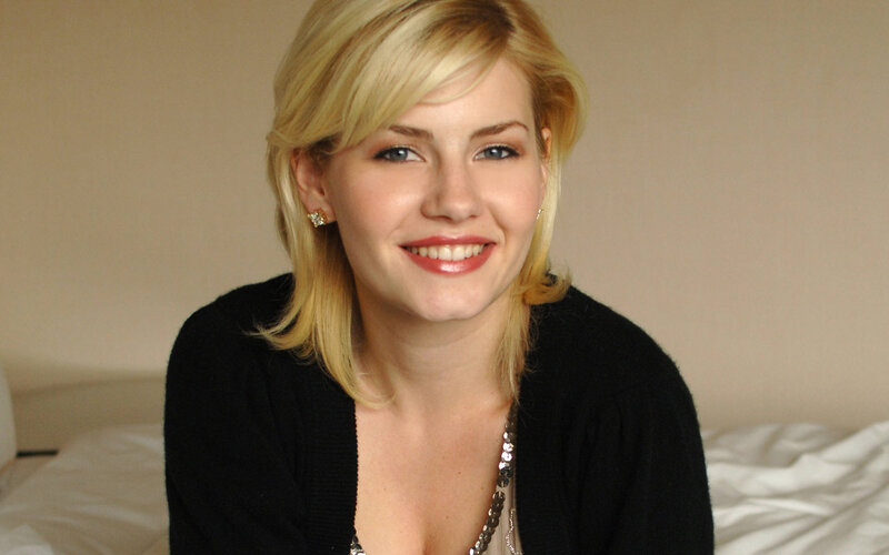 blonde woman smiling