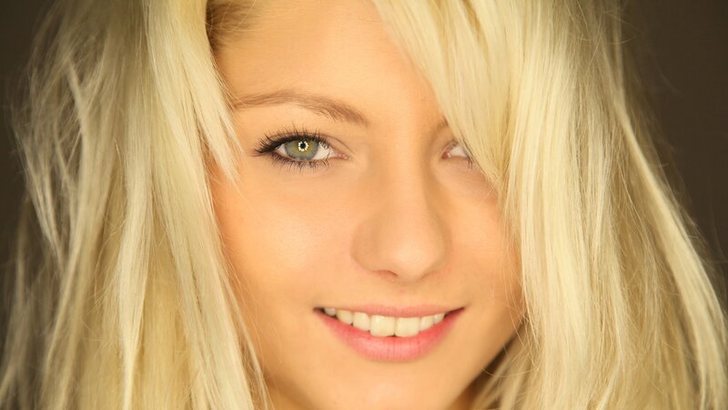 blonde woman smiling