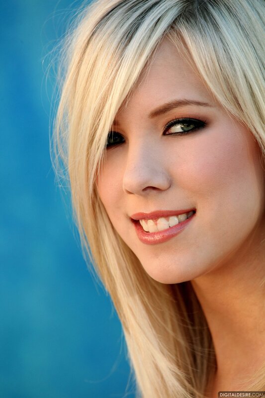 blonde woman smiling