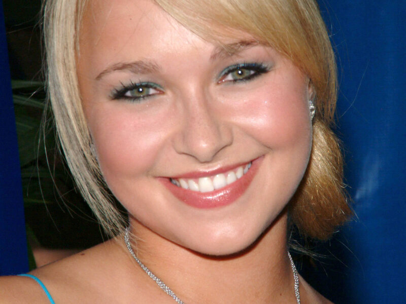 Blonde Woman Smiling — Blue, Happy