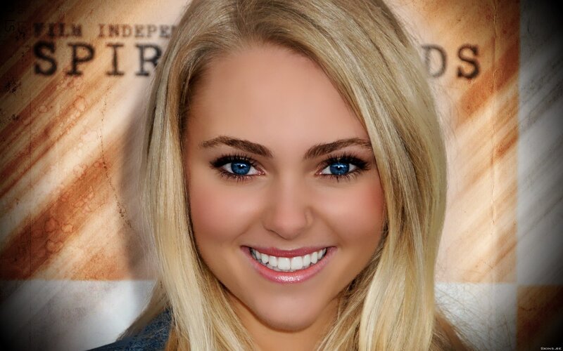 Blonde Woman Smiling — Friendly, Photograph, Blue Eyes, Smile