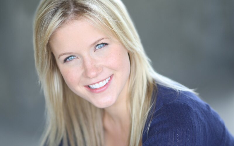 Blonde Woman Smiling — Friendly, Photograph, Blue Eyes