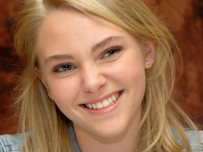 Blonde Woman Smiling — Happy, Photograph, Earring, Jeans