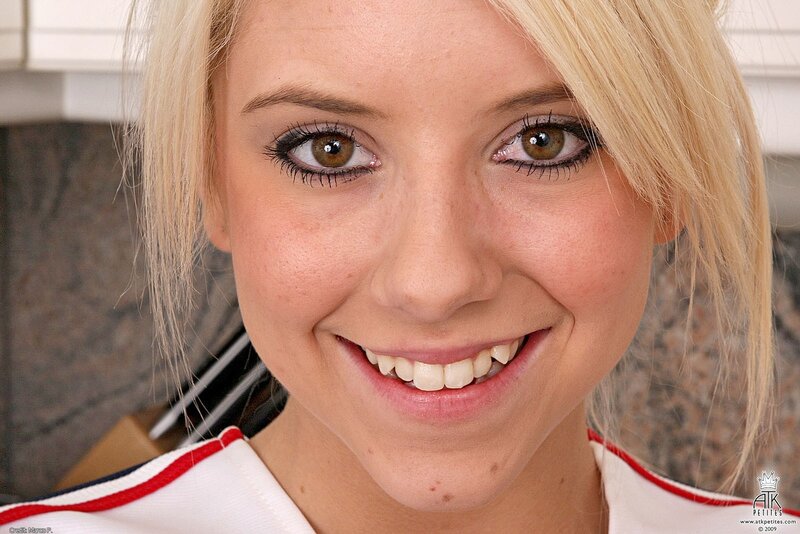 Blonde Woman Smiling — Happy, Photograph, Eyes