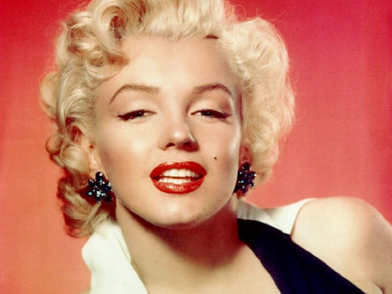 Blonde Woman Smiling — Red